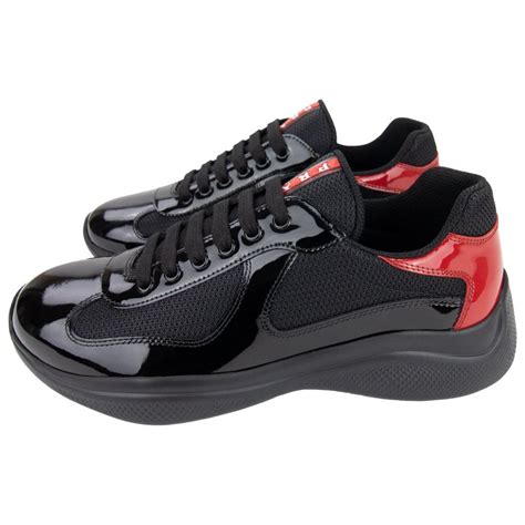 prada americas cup mens high-top sneaker black red|prada americas cup sneakers sale.